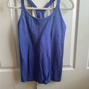 Lululemon Athletica Blue Fitted Backless Sleeveless Tank Top